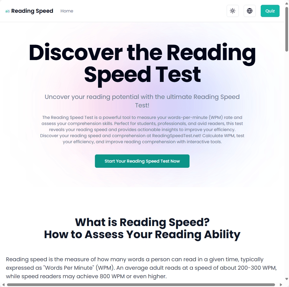Reading Speed Test Example Readingspeedtest is now on Microlaunch