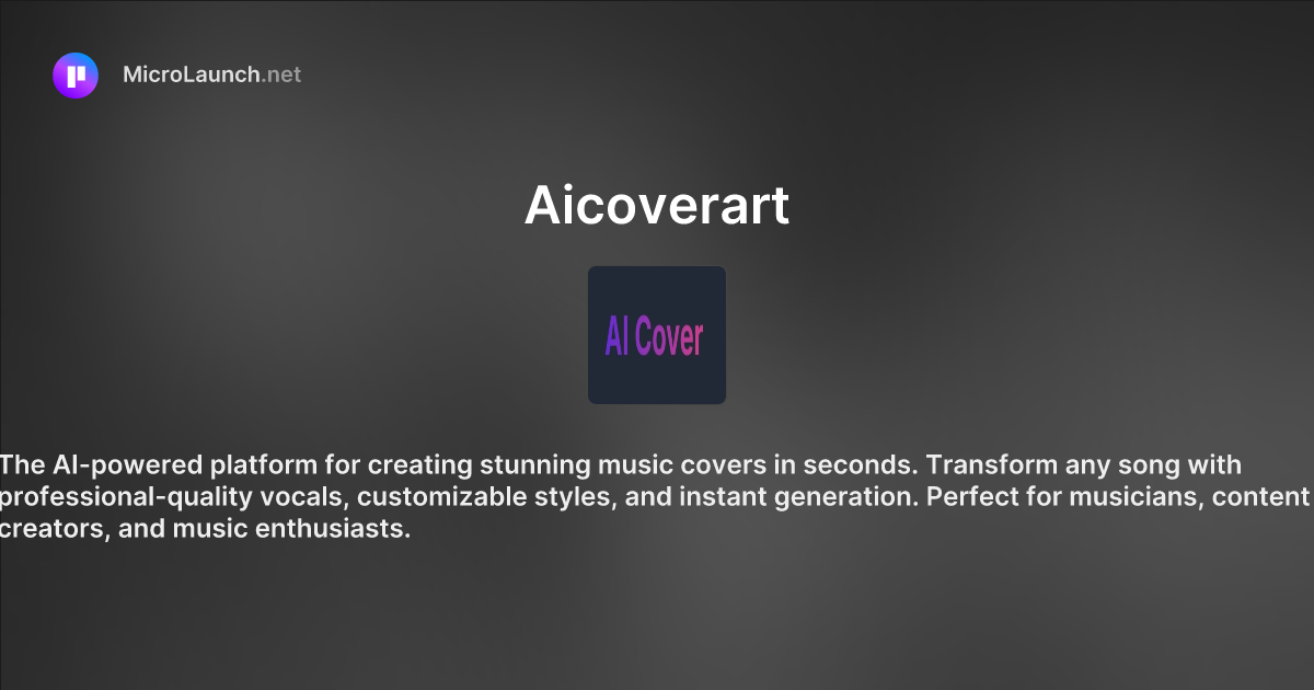 Aicoverart is now on Microlaunch