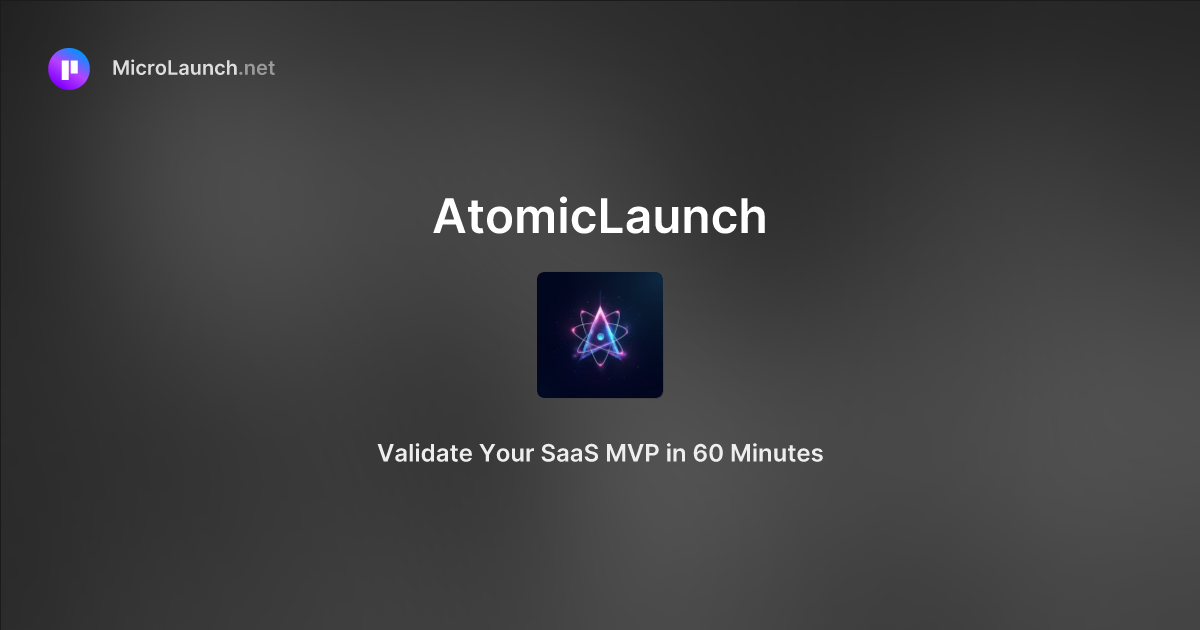 AtomicLaunch is now on Microlaunch