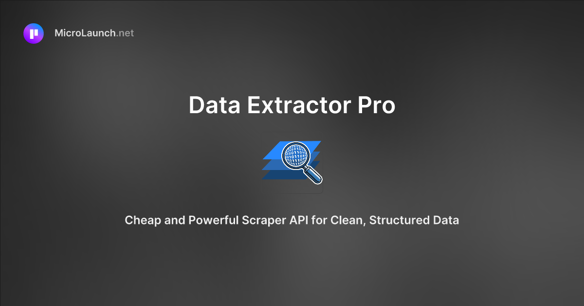 Data Extractor Pro is now on Microlaunch