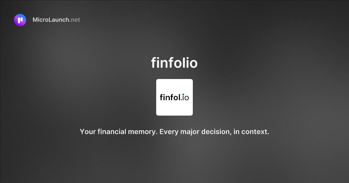Finfolio is now on Microlaunch
