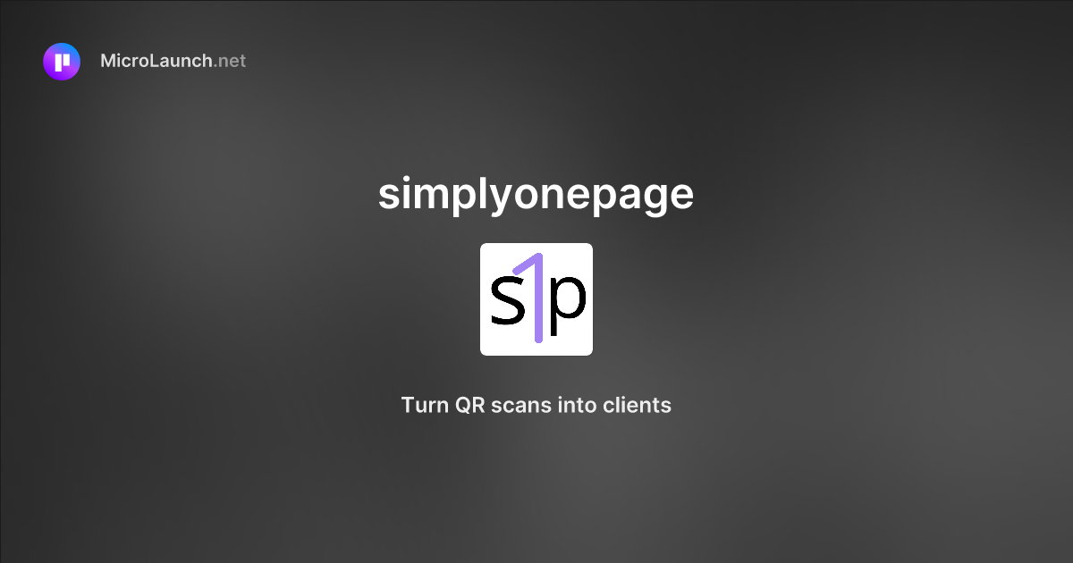 Simplyonepage is now on Microlaunch