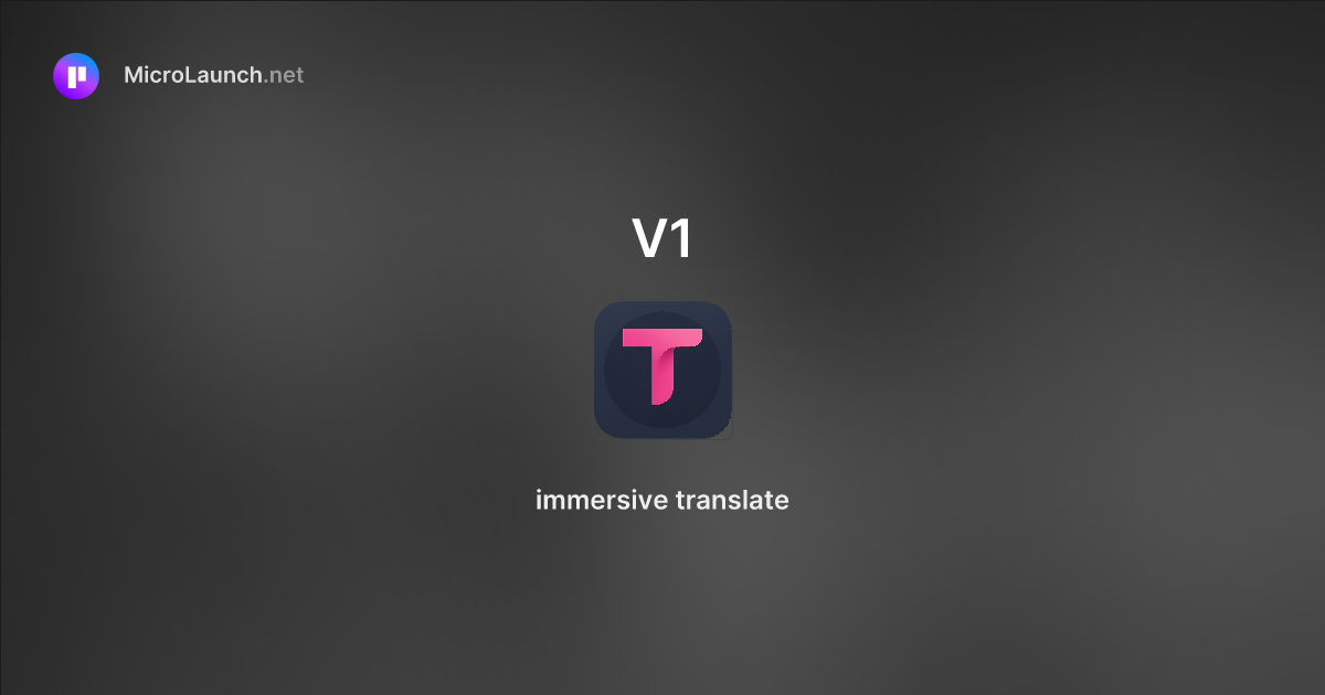 V1 is now on Microlaunch