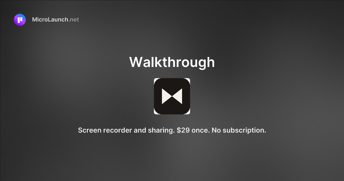 Walkthrough is now on Microlaunch